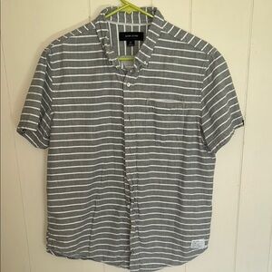 Adam Levine Collection Gray and White Casual Shirt with Relaxed Fit